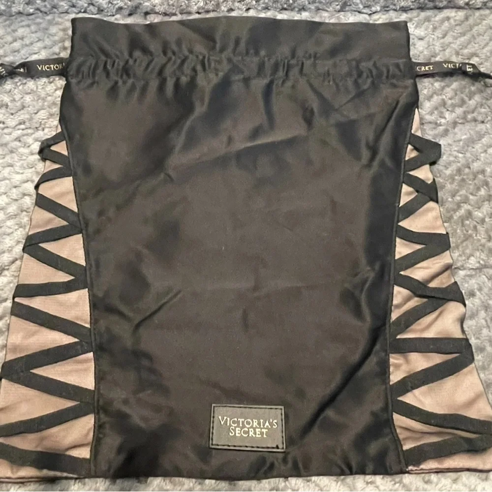 (2)Victoria's Secret Black Bags with Pink Hearts & (1) corset style - Picture 2 of 4